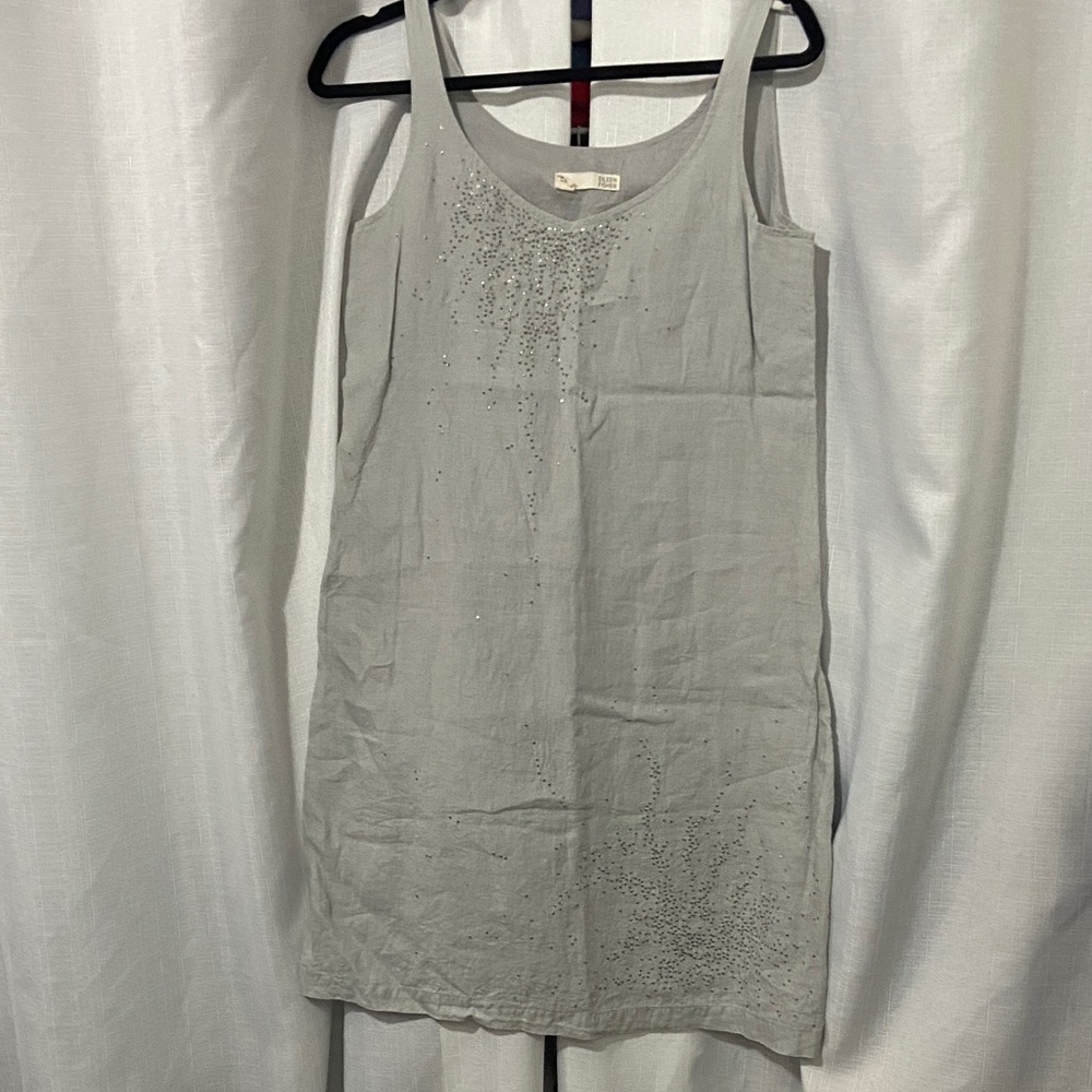 Eileen Fisher Light Gray Tank Top with Embellishments